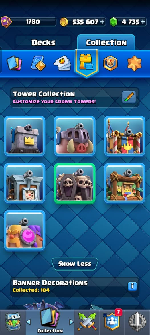 للبيع مكاني البصرة
واتساب ***********

نص مكتوب في الصور:
- 1780 535 607+ 4 735+ lOrd Mini bro 0 Pass Royale 62 9/10 5d 4h 14d 5h NEXT REWARD Event 14d 5h Battle Daily Bonus Seasonal Trophy Road Battle
- 1780 535 607 4 735 lOrd Mini bro Pass Royale 62 9/10 14d 5h League 5 Event Battle Daily Bonus 5d 4h Battle
- 1780 535 607 4 735 Boosted Found Level 16 751/550 Level 16 8/9 Level 16 3110/5500 Level 16 1111/5500 Level 16 Max Level 16 Max Level 16 Max Level 16 Max Level 16 Max Level 16 Max Level 16 Max Level 16 Max Level 16 Max Level 15 578/1400 Level 15 13/180 Level 15 5371/7500 Collection
- 1780 535 607 + 4 735 + Emote Collection Found: 128/292 Oldest Collection
- 1780 535 607 4 735 Decks Collection Tower Collection Customize your Crown Towers! Show Less Banner Decorations Collected: 104 Collection
- Decks
- Collection
- 1780
- 535 607 +
- 4 735 +
- Champion Badges
- Your most prestigious badges live here
- 2
- Legendary Badges
- Your notable achievements
- 2025
- 3
- 2026
- Badges
- Collected: 115/139