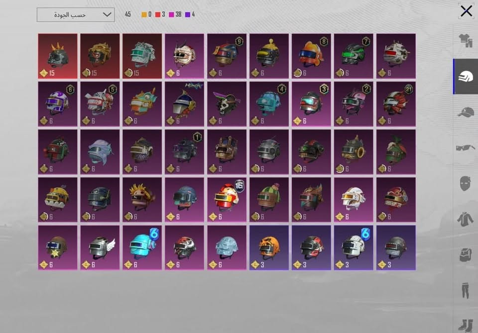 السلام عليكم حساب للبيع ومرتب مصروف عليه هواي 

حساب تكدر تطب عل مجموعات وتشوفه 

السعر خاص ***********

نص مكتوب في الصور:
- حسب الجودة 251 4 77 82 86 X-SUIT X-SUIT X-SUIT X-SUIT X-SUIT
- حسب الجودة 46 0 4 39 3 S31
- حسب الجودة 45 0 3 38 4
- 72 7000 3561 5.0 خيال 3 شخص مثالي 0.00 0 0 ادخل معرض المجموعة منزل فخم 'HR' و 3 خزن في مسابقة المنازل ة المحتوى الجديد وحصد المكاق
- حسب الجودة 9 0 3 3 2 UP 150 UP 150 UP 150 UP 38 8 8 3 3 1 بندقية هجومية AKM 8 M16A4 8 SCAR-L 9 M416 9 Groza 6 AUG 3 QBZ 4