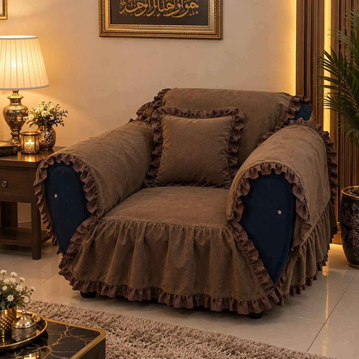خياطة فرح 🌹 شغل امرتب ونضيف بأسعار مناسبه اختاري النقشه الالون وحنه نخيطه تدللين ☺️🪡✂️🧵
نزلت خياطة الام اوبنته الزبونتي الف عافيه اولا نفسه الخاله هم اله دور☺️🍒🧵🪡✂️👌

نص مكتوب في الصور:
- تفاصيل المخدة
- تفاصيل القماش والخياطة
- تفاصيل الربطة