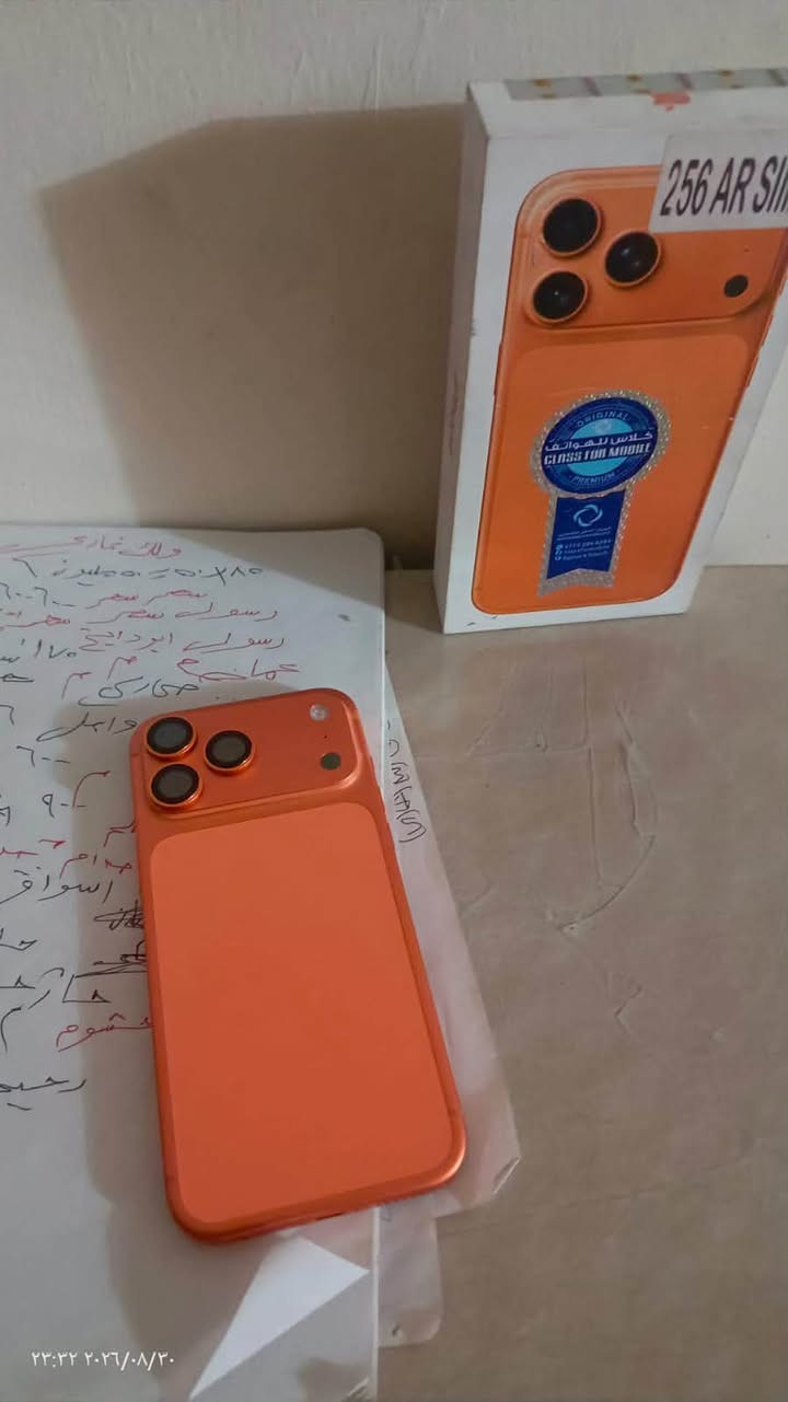سلام عليكم iPhone 17 Pro Max ماستر شرق اوسط بطاريه 99 عدد دورات الشحن 91 جهاز نضيف شخطه مابي بعده بلضمان كارتونه موجوده سعره 1850 وبي مجال متواجد بلخاص ورقمي 
***********         ذاكره 256
