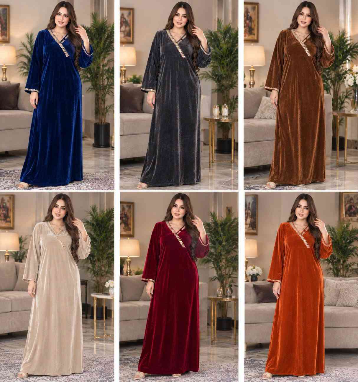 دشداشة نسائية • مخمل سوفت • مقاسات L-3XL
