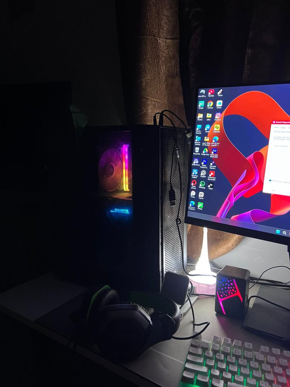 * نظام التشغيل: Windows 11 Pro 64-bit (Build 26100)
* الشركة المصنعة للوحة: ASUS
* إصدار BIOS: 2611
* المعالج: Intel Core i5-12400F الجيل 12
    * 12 Threads
    * سرعة أساسية تقريبية 2.5GHz
* الذاكرة (RAM): 16GB (16384MB)
* DirectX: الإصدار 12

* CPU: Intel Core i5-12400F
* RAM: 16GB
* OS: Windows 11 Pro 64-bit
* DirectX 12
* Motherboard: ASUS

الاستفسار ‭***********‬
متواجد واتساب العنوان بغداد

