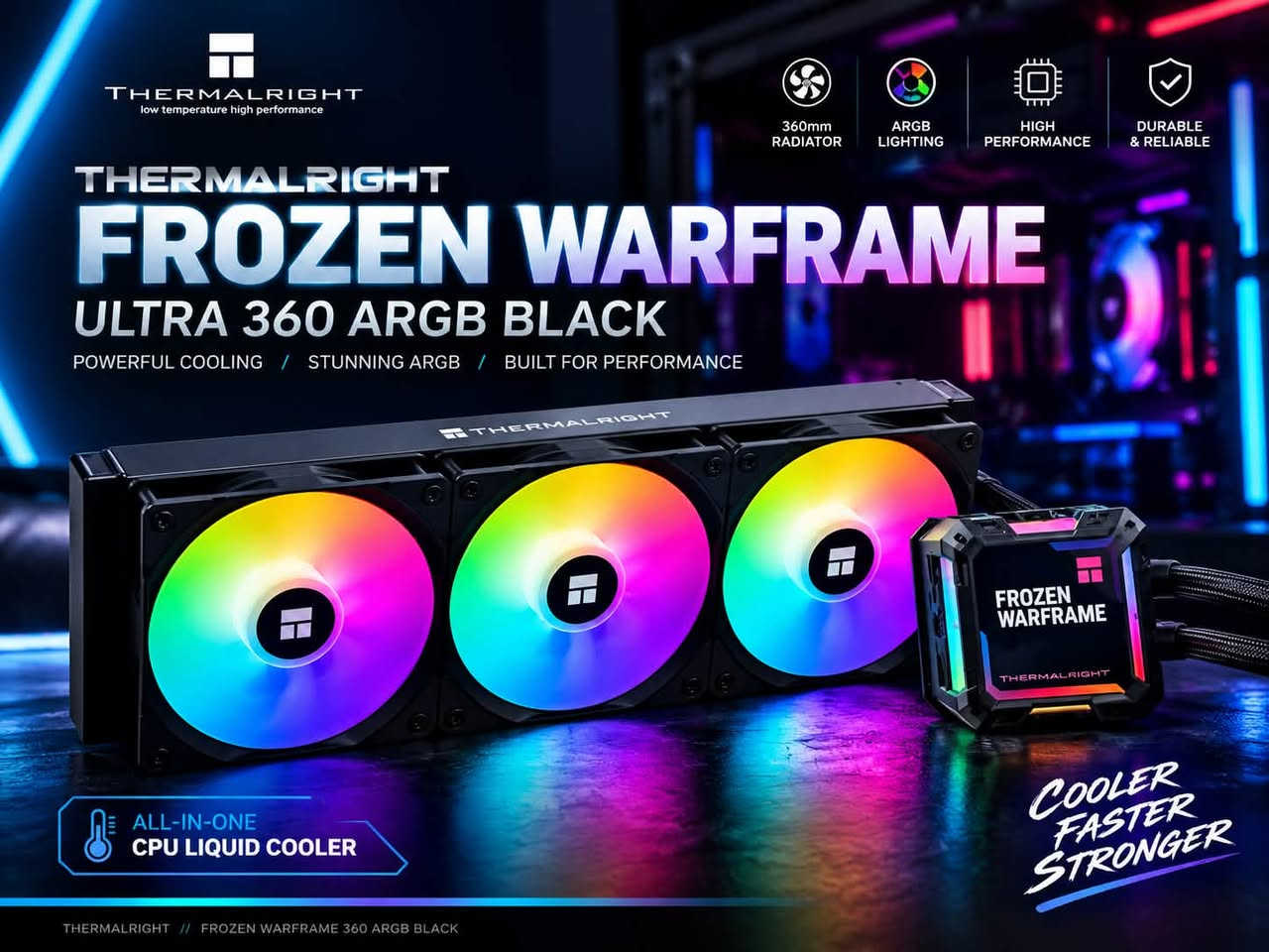 تبريد مائي | Thermalright Frozen Warframe Ultra 360 ARGB Black
❄️ تبريد مائي 360mm عالي الأداء يرهم انتل AMD

السعر: 120,000 مع التوصيل

***********
