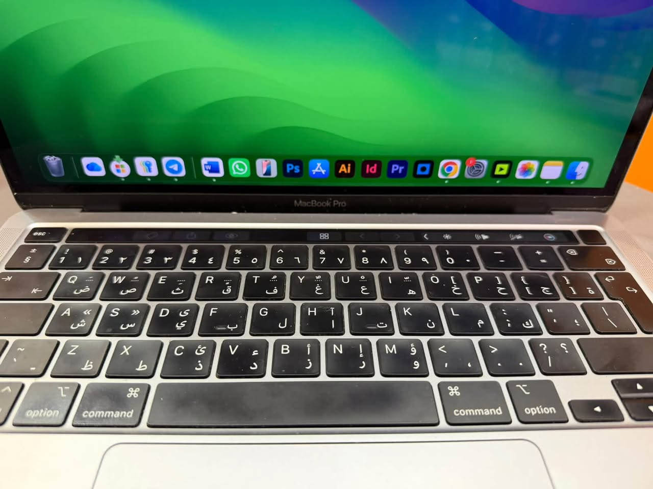 لابتوب APPLE MACBOOK 13 PRO 
المواصفات 
المعالج:Apple M1
• CPU: 8 أنوية
• GPU: 8 أو 10 أنوية
• التخزين / 512GB
• الشاشة: 13.3” Retina
• الدقة: 2560×1600
نسبة البطارية 91‎%‎
مستبدل شاشة اصلية من ابل
للتواصل ***********

نص مكتوب في الصور:
- جمعة، ٢ تشرين الأول
- 0 KB/s
- مساعدة
- نافذة
- عرض
- تعديل
- حول
- >
- macOS Sequoia
- شاشات العرض
- شاشة ريتينا مضمنة
- ١٣,٣-بوصة (٢٥٦٠ × ١٦٠٠)
- إعدادات شاشة العرض...
- مساحة التخزين
- Macintosh HD
- متوفر ٣٢٤,١٩ غ.ب. من ٤٩٤,٣٨ غ.ب.
- إعدادات مساحة التخزين...
- تقرير النظام...
- جميع الحقوق محفوظة. © 1983-2025 Apple Inc. و . موافق ENERGY STAR® - اتفاقية الترخيص - شهادة التنظيم اتفاقية ترخيص البرنامج
- MacBook Pro
- باهظة
- البحث
- المظهر
- تسهيلات الاستخدام
- خلفية الشاشة
- سطح المكتب وشريط الأيقونات
- ٢٠٢٤ Apple Inc.