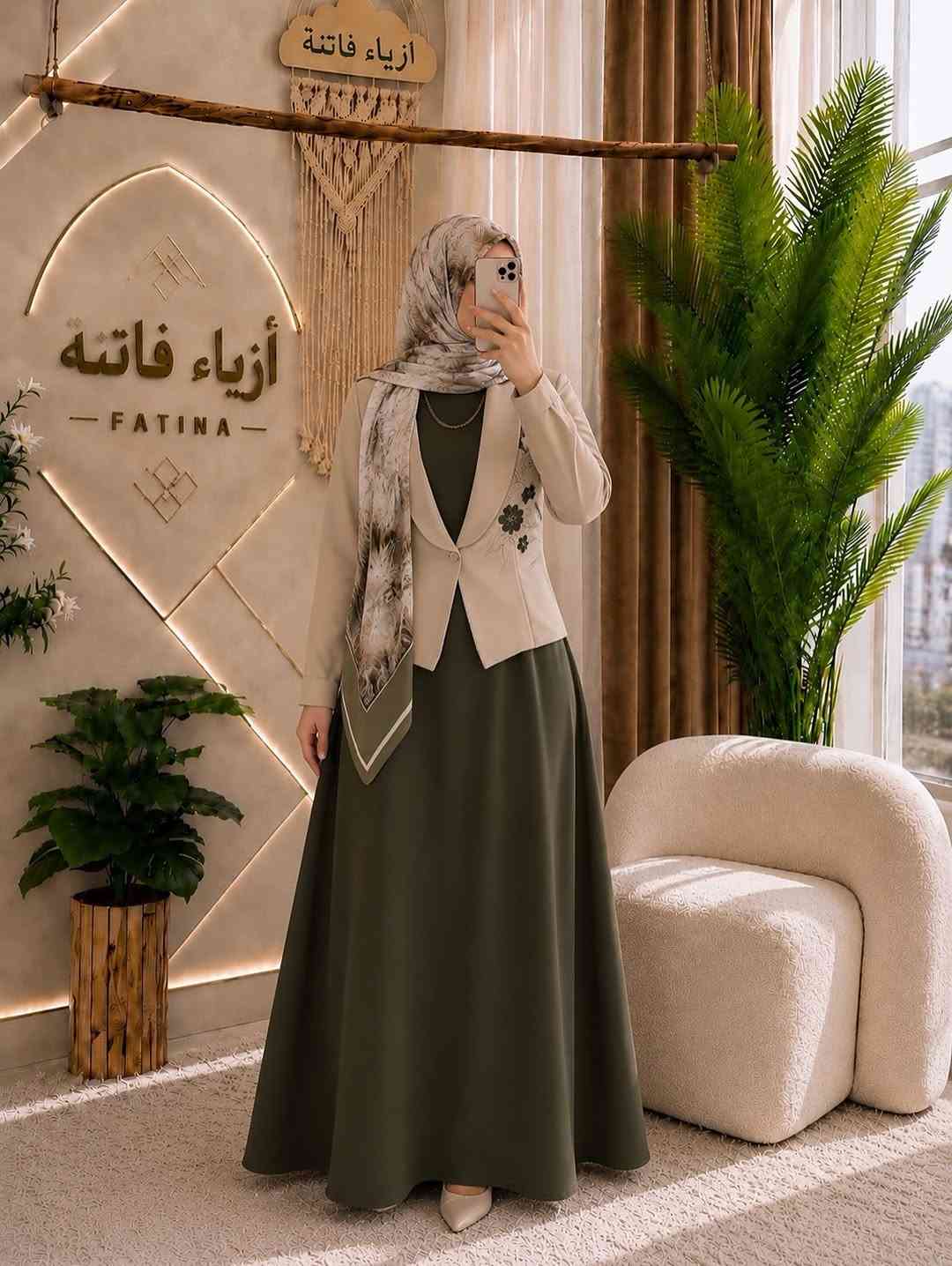 ازياء فاتنة
كوستم جميل وفخم للمحجبات 
فصال محتشم 
مكون مـטּ قطعتين فستان هاينك كلوش وسترة قصيرة 
موديلات فاتنة… ماتتفوت 
حصراً من ماركة فاتنة 
• طول الفستان 150 سم 
• فصال كلوش 
• طول السترة 70 سم 
• ⁠فصالها ابو السمجة 
• تنطي مظهر انحف باللبس
• ⁠ ✨الضهر عدل
قطعة تبقى وياج سنين وما تبطل موديلها 👌

متوفر حالياً بكمية محدودة
راسلينا خاص واحجزي بسرعة قبل النفاذ 💌

#ازياء_فاتنة⁩⁩
قالب راهي 
___________________________ 
🖊️ االــخـــــــاامــة (: 
كريب الروزالين ) :- هو احد انواع الاقمشة الممتازة الي ماسكة نفسها وماتلزك ؏ــلى الجسم ولا يخيل وميحتاج الى كوي بس شي بسيط
❥❥ ─── ❥❥ ❥❥ ─── ❥❥

القياسات القياسات 1/2/3/4 

🌱قياس 1):- 
تلبس وزن من 70 الى 80 كــــيـلـو ⚖️ 
يعني يلبس قياس. 40 . 42. 44 

🌱قياس 2 ):- 
تلبس وزن من 80 الى 90 كــــيـلـو ⚖️ 
يعني يلبس قياس. 46. 48 

🌱قياس 3):- 
تلبس وزن من 90 الى 100 كــــيـلـو ⚖️ 
يعني يلبس قياس. 50 . 52 

🌱قياس 4):- 
تلبس وزن من 100 الى 120 كــــيـلـو ⚖️ 
يعني يلبس قياس. 54. 56. 58 

_______________________ 
ســــعـــر  الكوستم بـــ 65 الفــــﮯ 
مع الهدية 🎁 الشال او الربطة 
________________________ 
للحجز والاستفسار المراسلة ؏ــلى الواتساب :- ***********
***********
