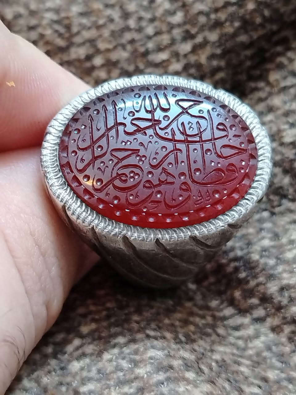 عقيق يماني • خاتم قياس ٢٠ • ٣١ غرام