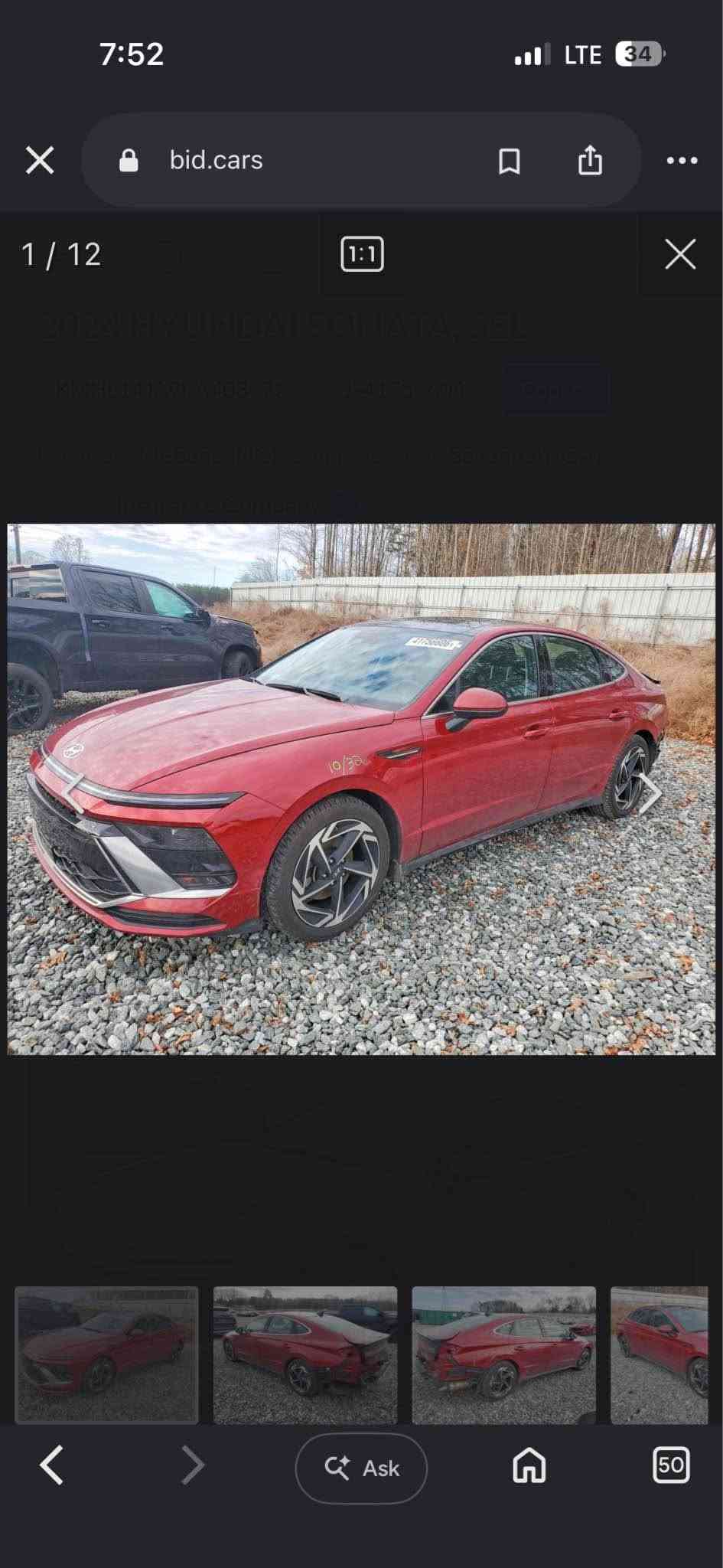 Sonata 2024  SEL   
بدون صبغ  
بدون ارباك و دواخل شرط 
يترقم شمالي 
سعر 183
ممشا 40,000  
شراي اتصل  *********** واتساب أربيل, العراق

نص مكتوب في الصور:
- 7:52
- LTE 34
- bid.cars
- 1 / 12
- 1:1
- 7:53 LTE 34 bid.cars 2 / 12 1:1
- 7:52 LTE 34 X bid.cars 3 / 12 1:1 X 2024 HYUNDAI SONATA, SEL KMHL14JA9RA403972 1-41756606 Copy Location: Mebane (NC) Destination: Savannah (GA) Insurance Company < > < Ask > 50