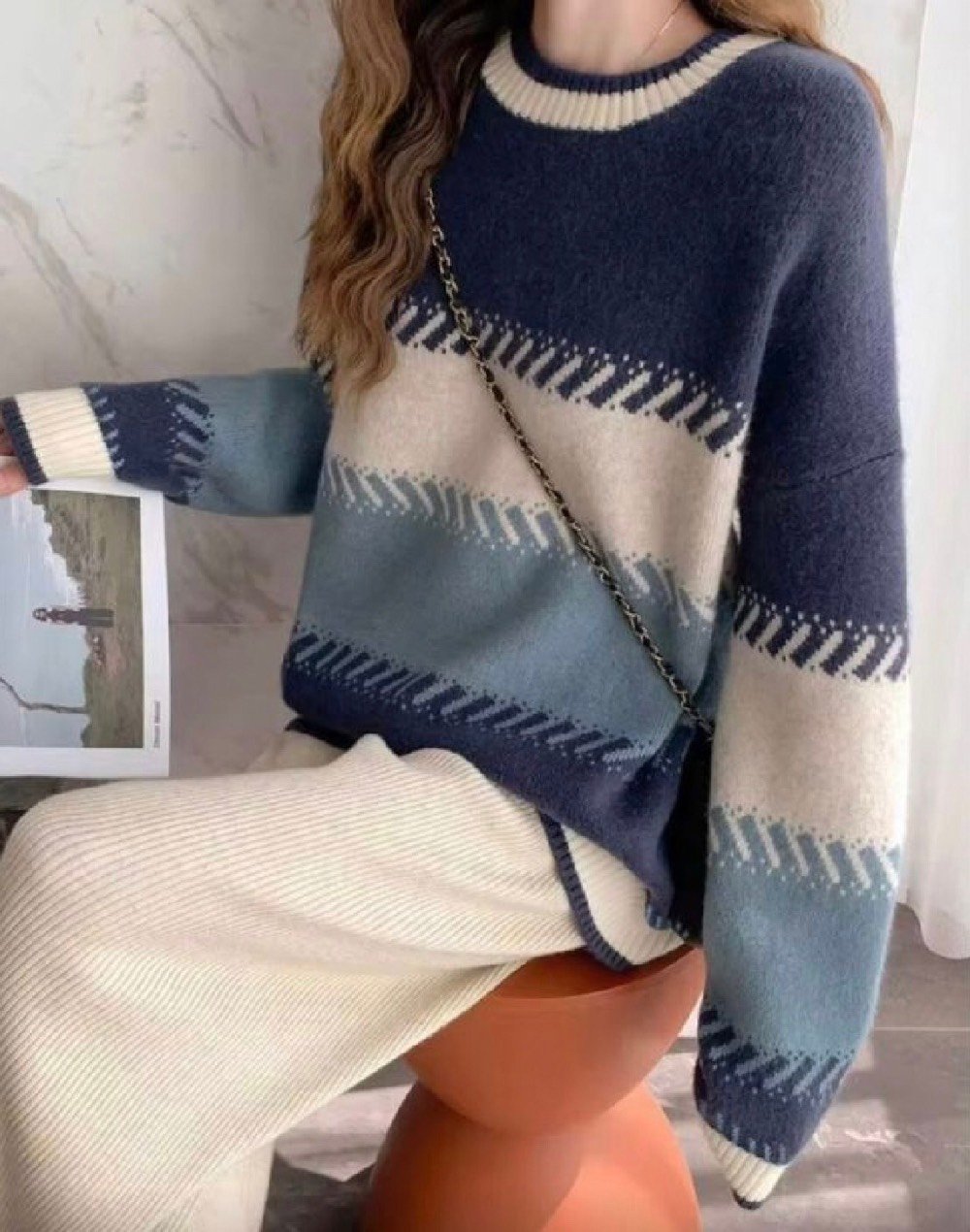 كنزة نسائية • شتوية • مقاس L