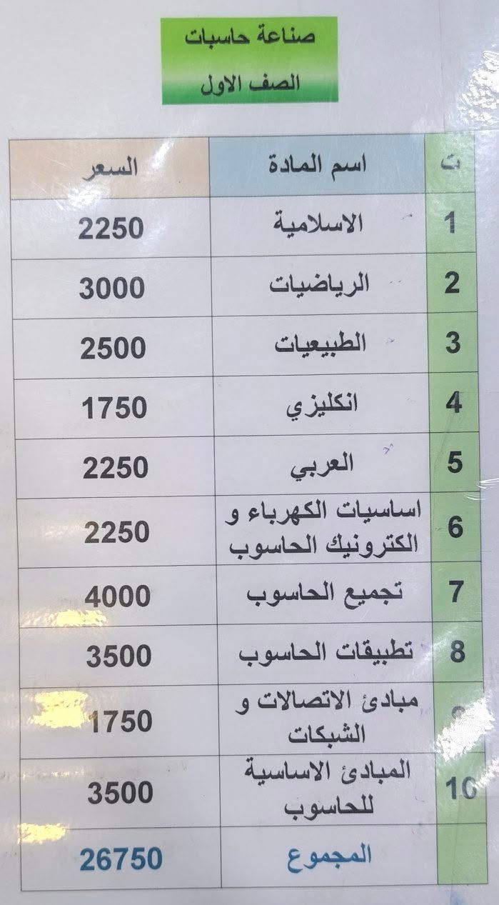 مكتبة وقرطاسية • كتب وملازم • السليمانية