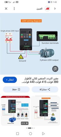 مغير التردد • فاز واحد • RS485
