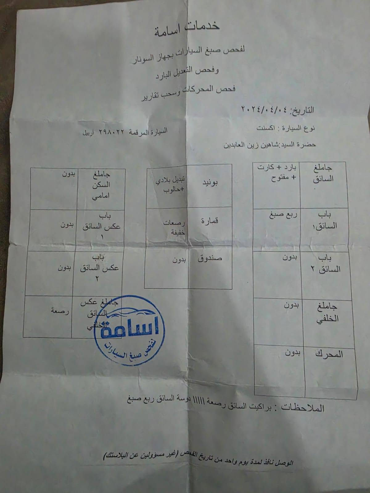 اكسنت رينا • ١٦٠٠ • رقم اربيل
