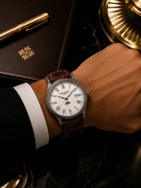موديل جديد ⌚✨  رجالي باتك فليب PATEK Philippe سير جلد مخيط 🧵 اطار مزغر...