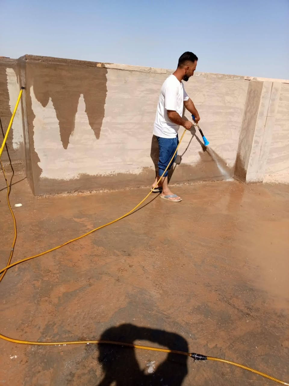 النجف الاشرف • تنضيف السطح • تزفيت بالقير