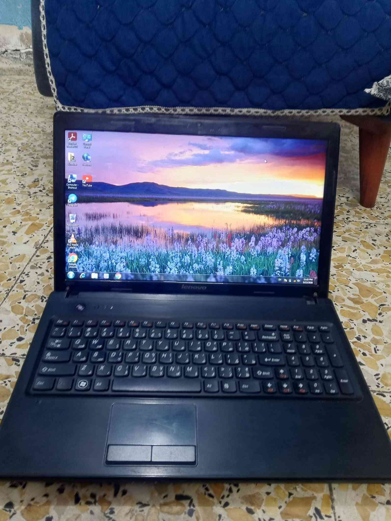لابتوب لينوفو G570 للبيع لابتوب في حاله نضيفه نقص شاحنه السعر100 مكان بغداد الشعب (***********)

نص مكتوب في الصور:
- DirectX Diagnostic Tool
- System Display Sound Input
- This tool reports detailed information about the DirectX components and drivers installed on your system.
- If you know what area is causing the problem, click the appropriate tab above. Otherwise, you can use the "Next Page" button below to visit each page in sequence.
- System Information
- Current Date/Time: Sunday, September 13, 2026, 11:21:33 PM
- Computer Name: ALNASHER-PC
- Operating System: Windows 7 Ultimate 64-bit (6.1, Build 7601)
- Language: English (Regional Setting: English)
- System Manufacturer: LENOVO
- System Model: 20079
- BIOS: InsydeH2O Version 03.60.4240CN31WW(V2.17)
- Processor: Intel(R) Pentium(R) CPU B940 @ 2.00GHz (2 CPUs), ~2.0GHz
- Memory: 2048MB RAM
- Page file: 745MB used, 3238MB available
- DirectX Version: DirectX 11
- Check for WHQL digital signatures
- DxDiag 6.01.7601.17514 32-bit Unicode Copyright (C) 1998-2006 Microsoft Corporation. All rights reserved.
- Help
- Run 64-bit DxDiag
- Next Page
- Save All Information...
- Exit
- DirectX Diagnostic Tool System Display Sound Input Device Name: Intel(R) HD Graphics Manufacturer: Intel Corporation Chip Type: Intel(R) HD Graphics Family DAC Type: Internal Approx. Total Memory: 803 MB Current Display Mode: 1366 x 768 (32 bit) (60Hz) Monitor: Generic PnP Monitor Drivers Main Driver: igdumd64.dll, igd10umd64.dll, igd10um Version: 9.17.10.4229 Date: 5/26/2015 9:00:24 PM WHQL Logo'd: Yes DDI Version: 10.1 Driver Model: WDDM 1.1 DirectX Features DirectDraw Acceleration: Enabled Direct3D Acceleration: Enabled AGP Texture Acceleration: Enabled Notes No problems found. Help Run 64-bit DxDiag Next Page Save All Information... Exit