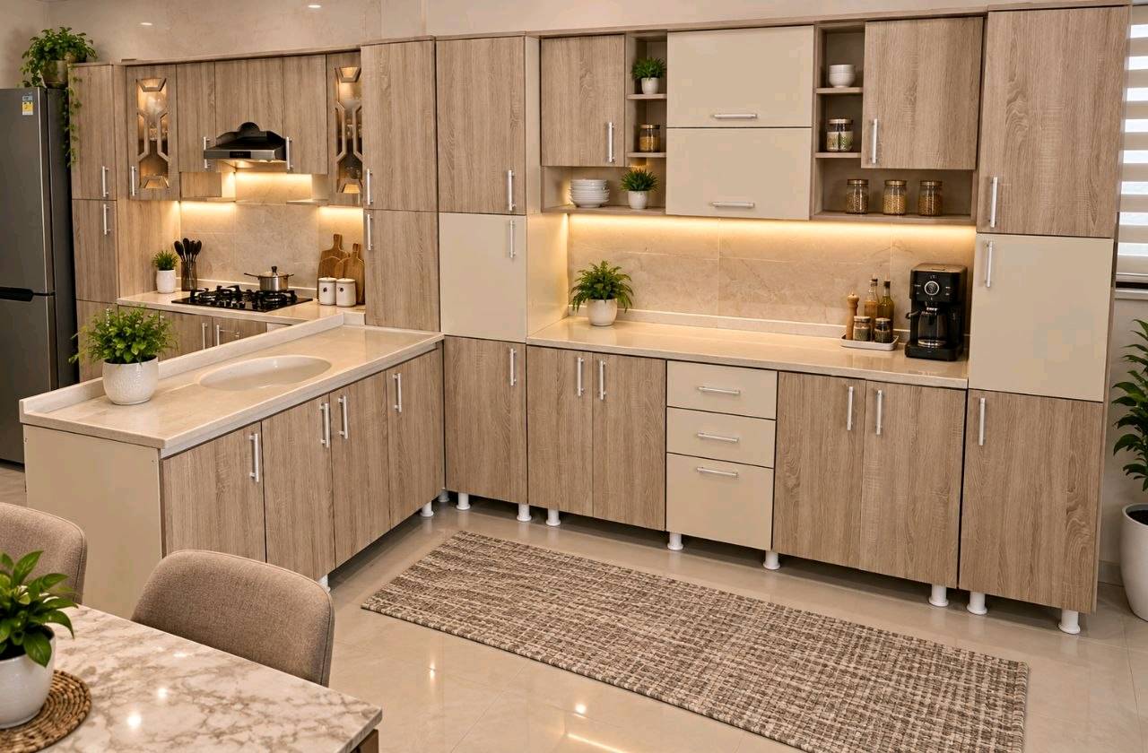 كاونتر MDF • سنك مرمر • مترين ونص
