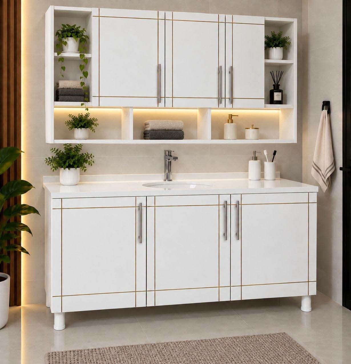 سنك وملحق خشب mdf قياس متر ونص
 السعر 210 الف

اذا اضافة ثلاث مجرات اضافة 25 الف على السعر
اذا اضافة مجر واحد اضافة 10. الف على السعر
اذا المرمر لون اسود او رصاصي اضافة 5 الف على السعر
