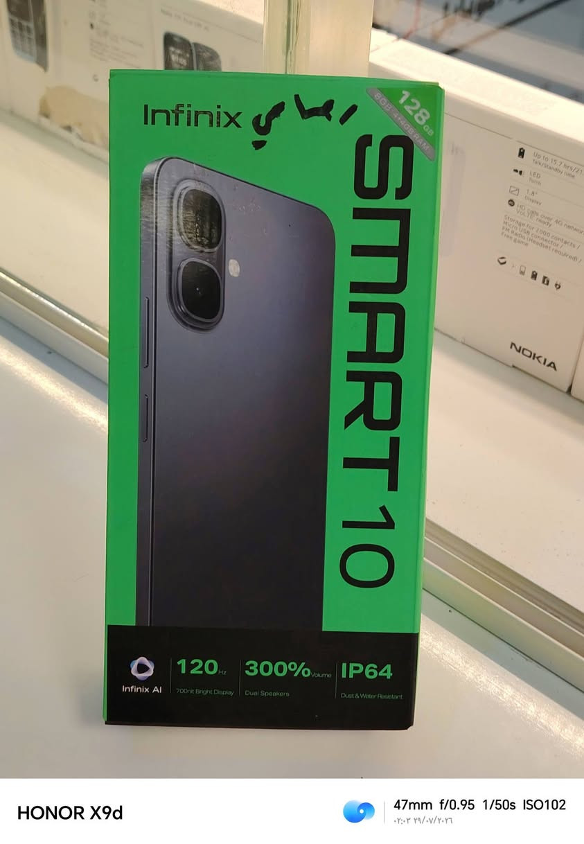 LNFINIX SMART 10

ذاكرة 128 رام 4+4

شاشة امولد 120 هرتز 

كامل ملحقات نظافة 

بل كارتون مكان كربلاء
تواصل ***********
