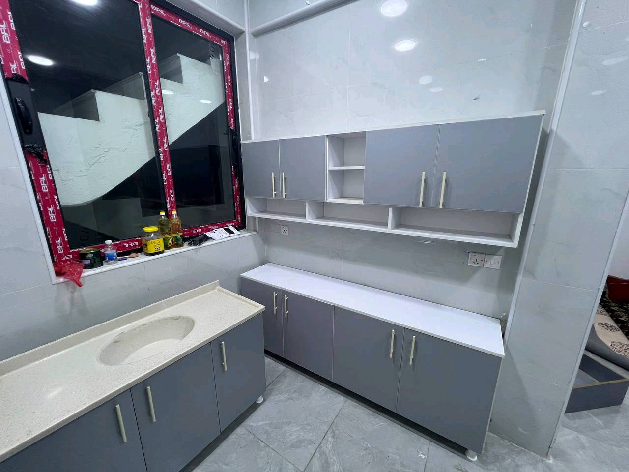 كاونتر MDF • ٢م • سنك ١٢٠سم مرمر