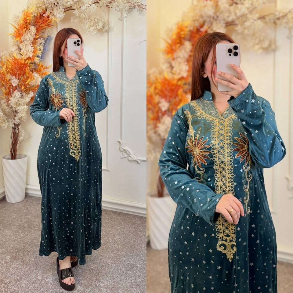 دشداشه مخمل • تطريز بارز • درزن ١٢