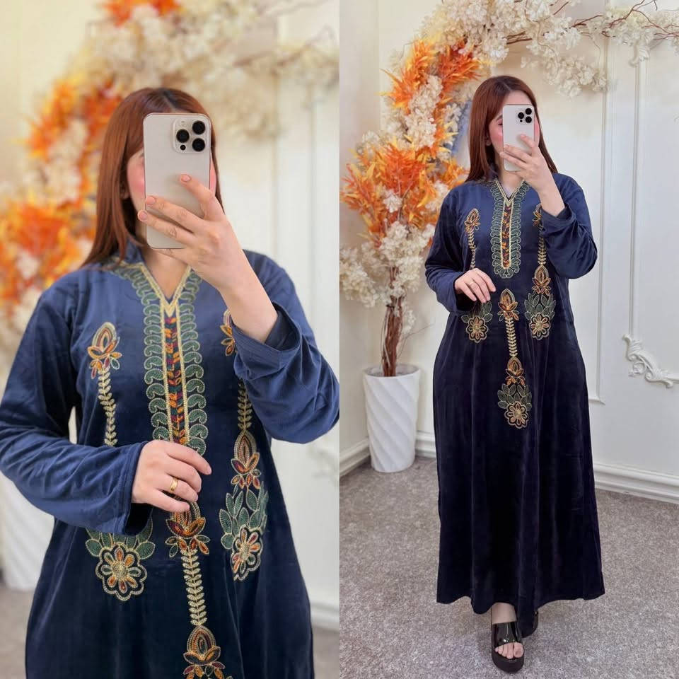 دشداشه مخمل • تطريز بارز • درزن ١٢