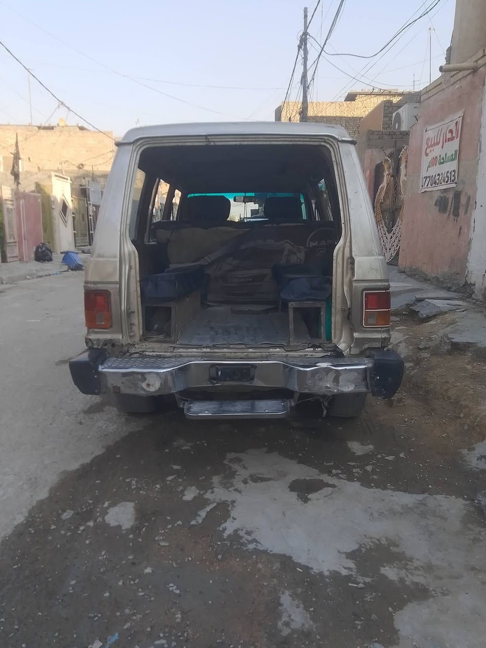 السلام عليكم باجيرو موديل 96 لبيع مكينه ونجي 6 تجفيت جديد كير جديد باتري جديد الصدر نص ونص زوج تايرات جدد رقم بابل مشروع وطني بسمي شراي يدخل خاص رقمي ***********
