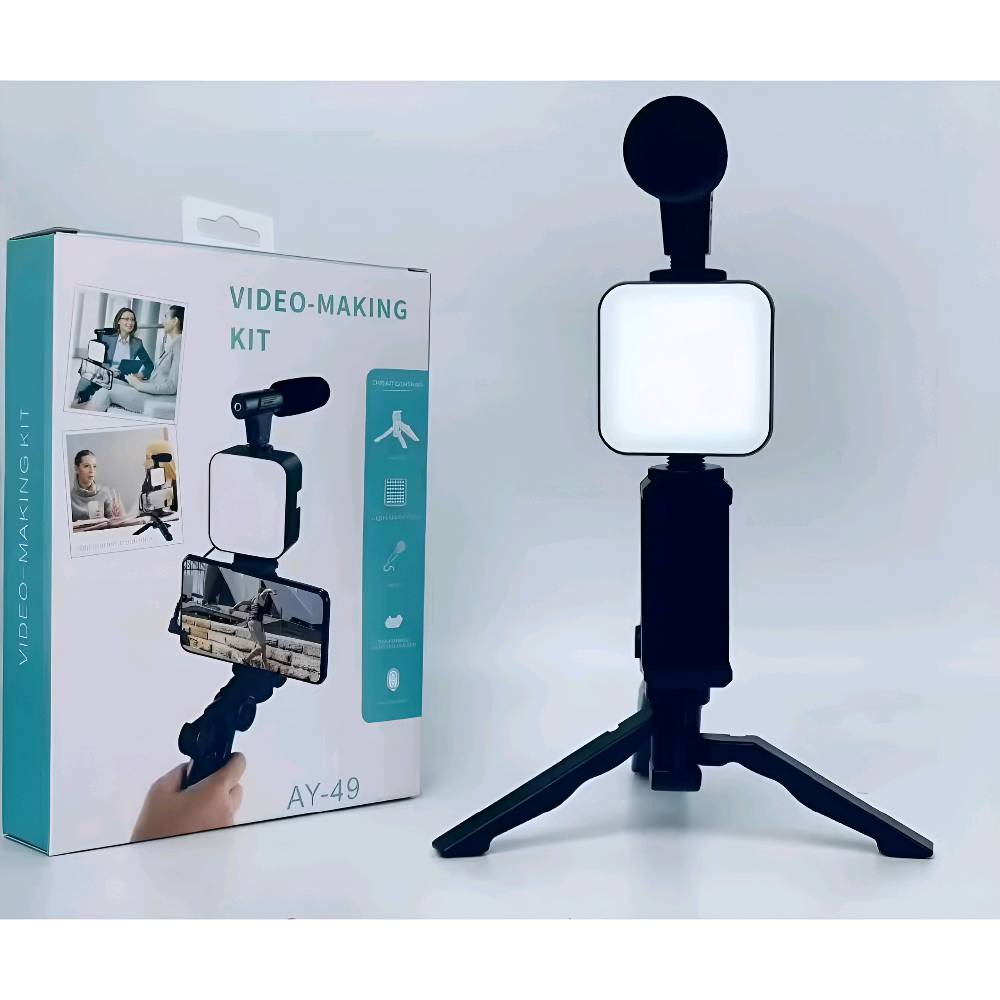 طقم تصوير موبايل • حامل ثلاثي • إضاءة LED