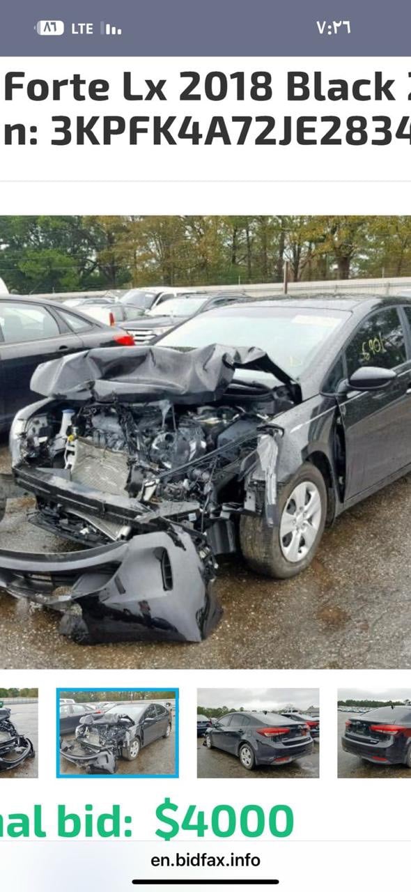 سلام عليكم فورتي 18 محرك 2000 نص مواصفات حادثه بنيد مصبوغ بدون لغد او شاصي بارد بل جاملغ لامامي السايق والصدر وبارد بل ابواب السايق والصدر ومبين بل صور ماشيه 102ميل رقم شمالي السياره جاهزه من ملشي عدا بيه رواجز المحرك وصوت اول متشتغل 
السعر 10500 
***********
