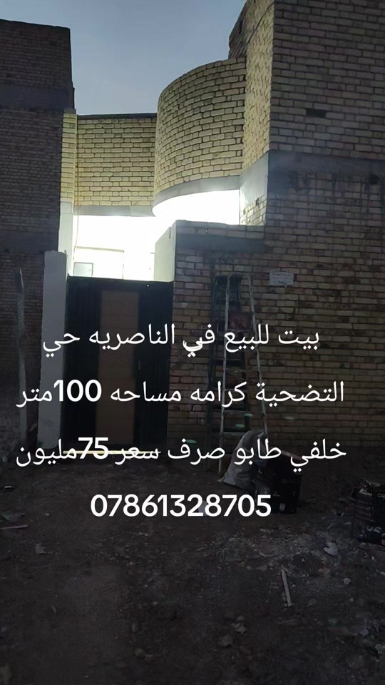 الناصرية حي التضحية • ١٠٠متر • طابو