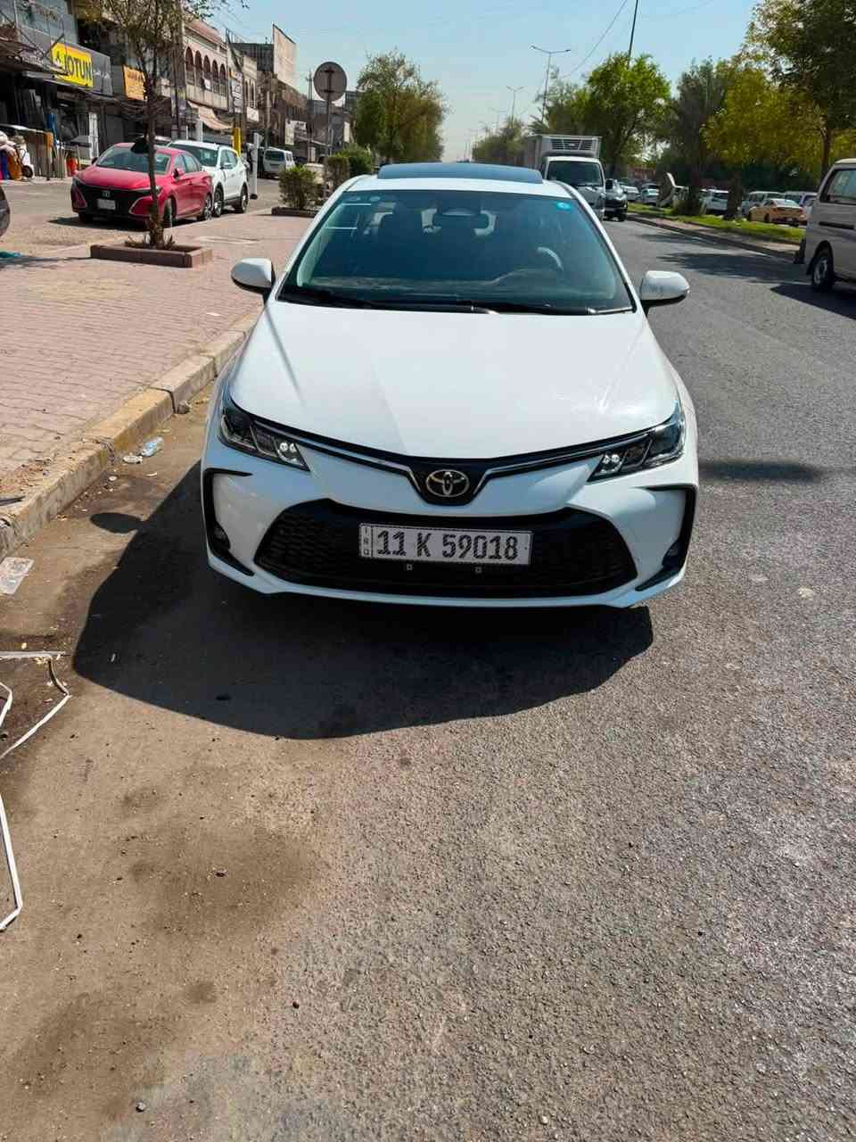 السلام عليكم كورلا موديل ٢٥ شكل الخليجي ماشيه ١٤ الف بيها طخه خفيفه بالجاملغ الامامي وموضحها بالصور والباقي كل مكفول فول موصفات مكاني اليرموك السعر ١٥٨$ رقم ***********

