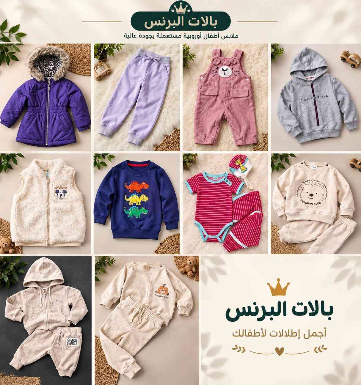 لمعرفة الاسعار والقياسات اختار اليعجبك وراسل الصفحه او ع الارقام ***********
***********

نص مكتوب في الصور:
- بالاث البرنس ملابس أوروبية للأطفال دفء وأناقة لطفلتك بطانة فرو ناعمة سحاب قوي ومتين أكمام مريحة خامة عالية الجودة مناسبة للأجواء الباردة خفيفة ومريحة جودة أوروبية مضمونة من 2 - 8 سنوات
- European Kids Fashion
- بالات البرنس
- ملابس أطفال أوروبية
- أناقة
- راحة
- جودة
- بالات البرنس ملابس أطفال أوروبية European Kids Fashion
- بالإت البرنس
- ملابس أوروبية أصلية الأطفال
- بالاث البرنس ملابس أطفال أوروبية
- بالات البرنس ملابس أطفال أوروبية مستعملة بجودة عالية بالات البرنس أجمل إطلالات لأطفالك
- بالات البرنس ملابس أطفال أوروبية مستعملة بجودة عالية أناقة صغيرة بلمسة أوروبية تصاميم مميزة جودة عالية مستلزمات للأطفال راحة وأناقة لطفلك