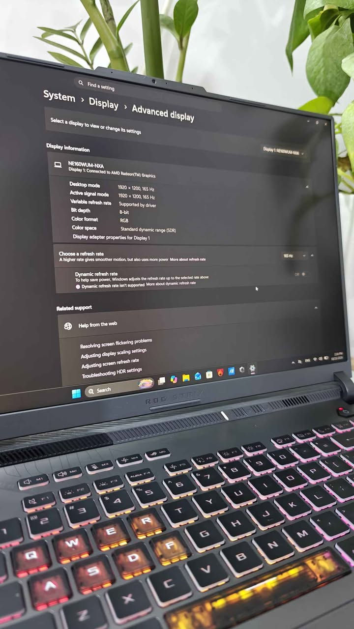ROG Strix G16 • RTX 5060 • حرق شاشة