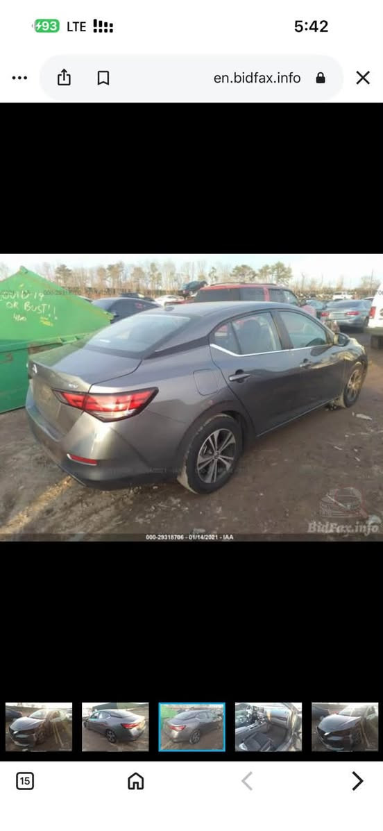 🚘 للبيع نيسان سنترا 2020 SV
✨ مواصفات SV

📍 الممشى: 125 ألف كم

📸 صورة الحادث موجودة ضمن الصور

🔍 الفحص متاح للجادين

💰 السعر: 120

📱 واتساب: ***********

📞 اتصال: ***********

نص مكتوب في الصور:
- 93 LTE 5:42 en.bidfax.info 000-29318706 - 01/14/2021 - IAA 15
- 93 LTE 5:42 en.bidfax.info 000-29318706 - 01/14/2021 - IAA BidFax.info 7 RE 6526 miles 15