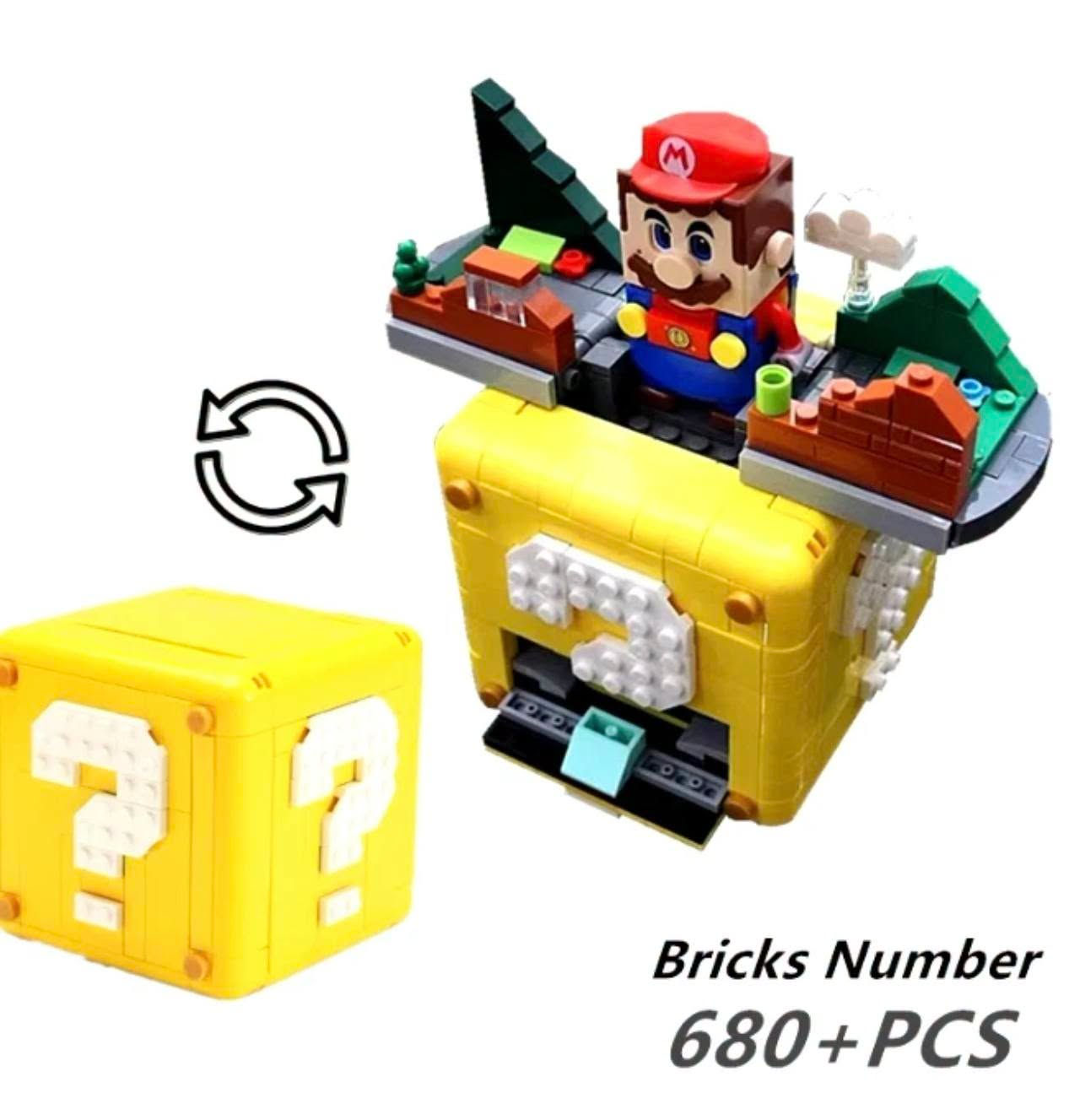 مجسم مكعب علامة الاستفهام المصغر (Mini Mario Question Mark Block)، وهو نسخة مصغرة مخصصة للبناء ومستوحاة من مجموعة LEGO Super Mario 64 Question Mark Block 71395.يتميز هذا المجسم بآلية ميكانيكية مبتكرة تتيح فتحه عند الضغط عليه ليظهر من داخله عالم مصغر مقتبس من لعبة سوبر ماريو الشهيرة، بما في ذلك شخصية ماريو الصغيرة والمناطق المحيطة بها.الأبعاد والمواصفات:الأبعاد: يأتي المكعب بتصميم متناسق يبلغ 10 سم × 10 سم × 10 سم عند إغلاقه، كما هو موضح بالقياسات التوضيحية.الاستخدام: يُستخدم كقطعة ديكور مميزة لعشاق الألعاب أو كصندوق تخزين صغير الحجم متوافق مع قطع تركيب الليغو.
متوفر لدينا للبيع يوجد توصيل لجميع المحافظات واتساب ***********

نص مكتوب في الصور:
- Bricks Number 680+ PCS
- 10CM 10CM 10CM
