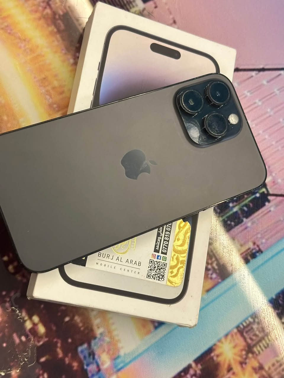 سلام عليكم ايفون 14 برو ماكس جاهز نضيف مامفتوح ذاكره 256 بطاريه 84سعره 860
***********

نص مكتوب في الصور:
- حول ٢:٠١ iPhone < < 26.7 الاسم إصدار iOS iPhone 14 Pro Max اسم الطراز MQ9A3AH/A رقم الطراز MW5JHKL74N الرقم التسلسلی الأغاني الفيديوهات ٢٥٦ غ.ب. الصور ٢٣٦,٦ غ.ب. السعة متوفرة عنوان Wi-Fi 54:32:C7:E0:CD:78 54:32:C7:E6:6D:07 Bluetooth 4.51.05 البرنامج الثابت للمودم