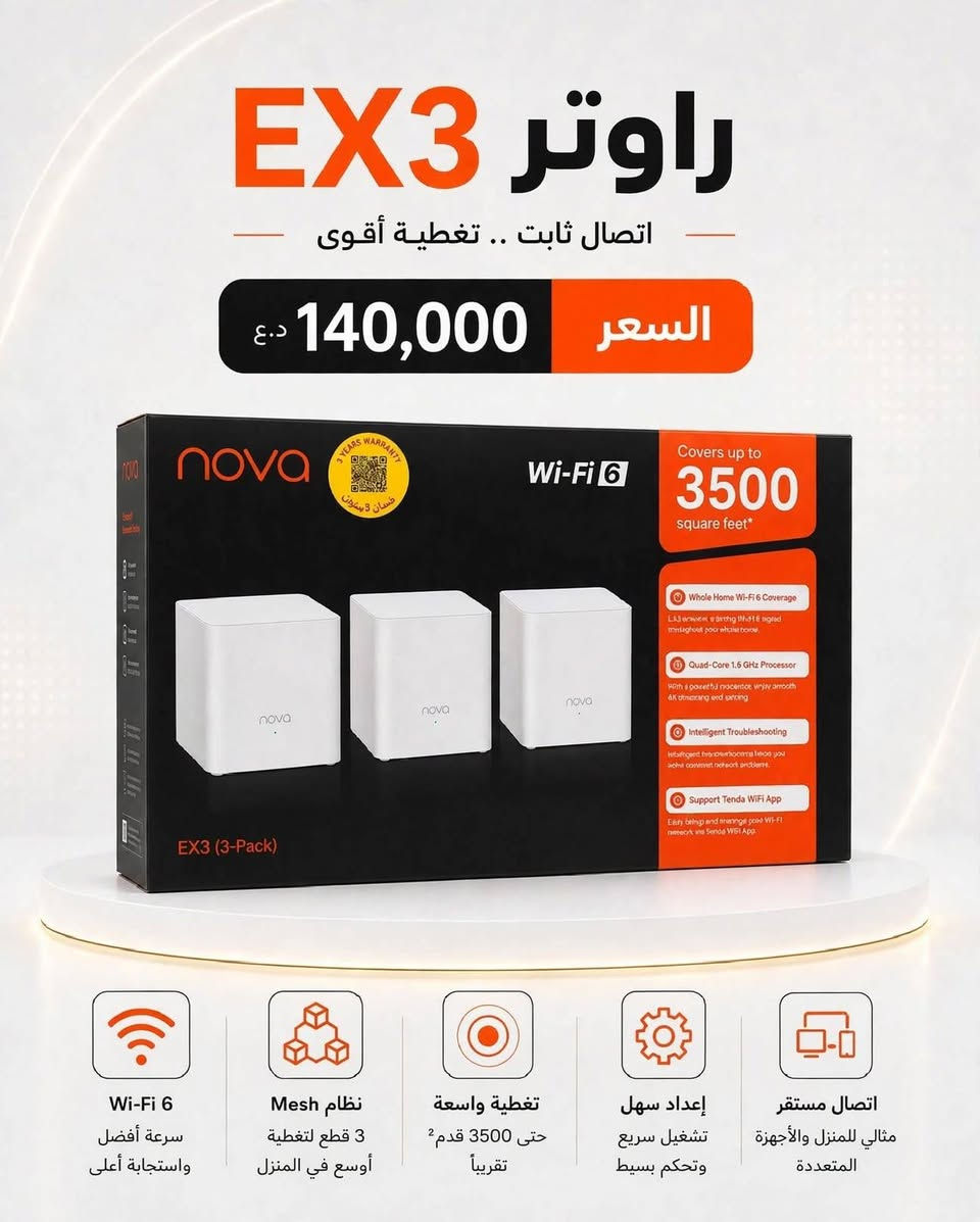 راوتر تيندا • واي فاي ٦ • نظام Mesh