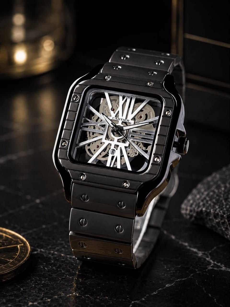 ساعة ماركة 👇🏻 
 CARTIER SANTOS SKELETON
فخامة هادئة✨
☑️ماستر كوالتي 
☑️تيتانيوم بالكامل 
☑️عقارب لومينوس 
☑️قفل فراشة 
☑️مقاومة للماء 
للحجز والطلب مراسلة الصفحة 📩
توصيل لكافة المحافظات 🚛
***********
