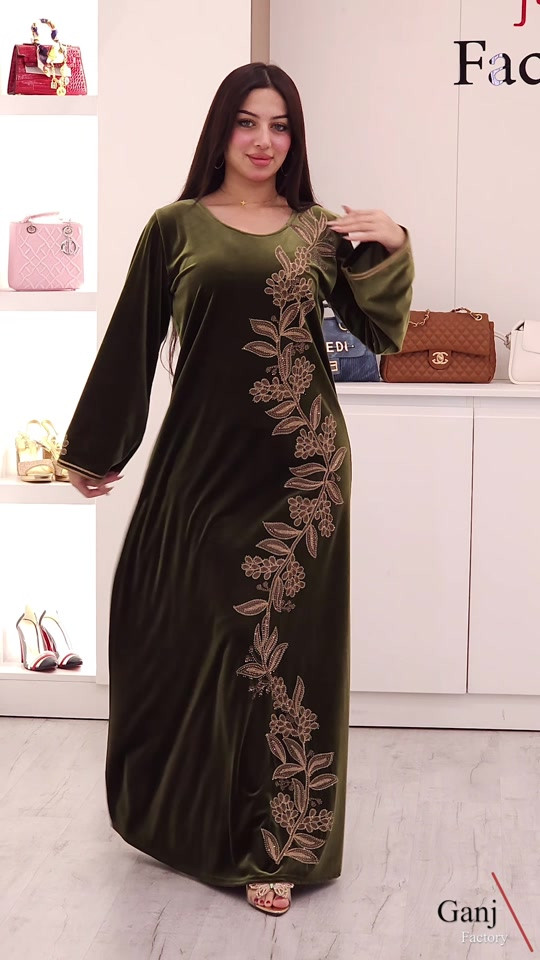 دشداشة نسائية • مخمل شتوي • مقاسات L XL XXL