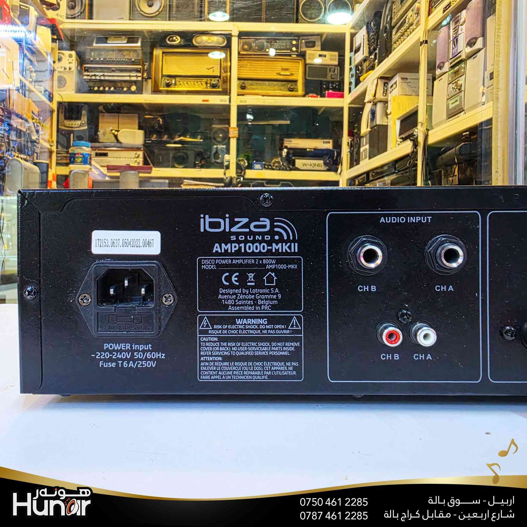 ibiza  Sound PROFFISIONAL STERIO POWER AMPLIFIER
( کوردی • عربي )

🟢توصيل موجود الي جميع المحافضات
🟡گەياندن هەیە بۆ هەموو شوێنێک

🟠مــعـرض هــونـەر
🔸للـصوتــیات(امبلیفایر• سماعة• رادیو• انتیك• مایكروفون)
🔸عــنـوان• اربیل سوق بالة • شارع اربعین
🔸مـوبایـل• ***********
                   ***********

🔵پـێـشانـگای هــونـەر
🔹بۆ ئامێری دەنگی و کارەبایی(ئیمپلیفایر• سەماعە• ڕادیۆ• مایکرۆفۆن)
🔹ناونیـشان• هەولیر • بازاری لەنگەی ٤۰م
🔹مـــۆبـایـل• 
***********
***********

•••••••••••••••••••••••••••••••••••••••••••••••••••
#iraq #kurdistan #duhok #zaxo #hawler #karbala #slemani #erbil #baghdad #kurd #kurdish #akre  #karkuk #kuwait #najaf
#amplifier #audio #subwoofer #sound #music #audiophile #bass #stereo #amplifiers #speaker #soundsystem #speakers
#اربيل #العراق #بغداد

نص مكتوب في الصور:
- Hunor
- ***********
- ***********
- اربيل - سوق بالة
- شارع اربعين - مقابل كراج بالة
- هونر Hunar *********** *********** اربيل - سوق بالة شارع اربعين - مقابل كراج بالة
- هونر
- Hunar
- Hunor *********** *********** اربيل - سوق بالة شارع اربعين - مقابل كراج بالة
- هونر HUnar