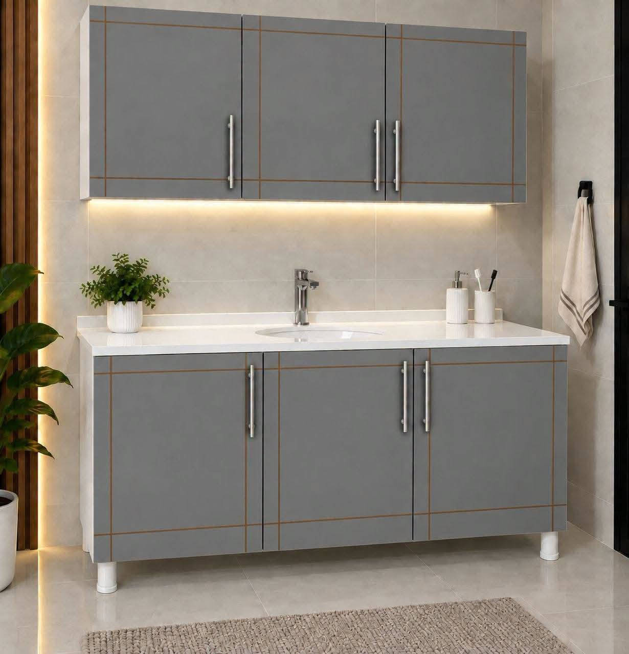 سنك وملحق خشب mdf قياس متر ونص
 السعر 210 الف

اذا اضافة ثلاث مجرات اضافة 25 الف على السعر
اذا اضافة مجر واحد اضافة 10. الف على السعر
اذا المرمر لون اسود او رصاصي اضافة 5 الف على السعر
