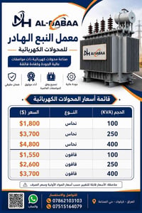 محولات كهربائية • نحاس • ١٠٠/٢٥٠/٤٠٠ KVA