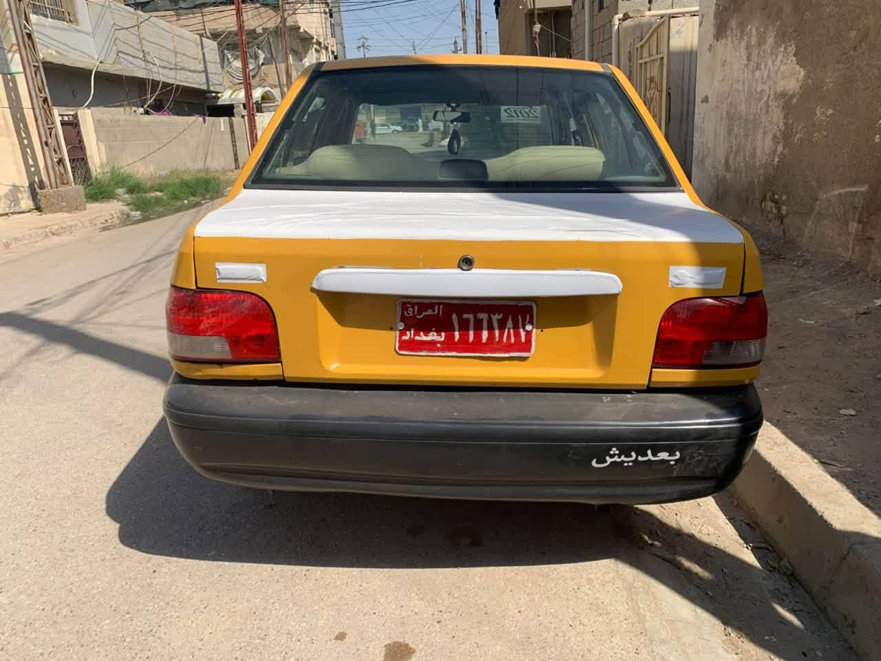 سايبة ٢٠١٢
مصفر هيئة و غرامة بسمي
بارد بل جامرلغ الخلفي
بدون خياس شاصي نضيف
كير مكينة جديد
بدون نقص برغي
مكاني بعقوبة 
***********
