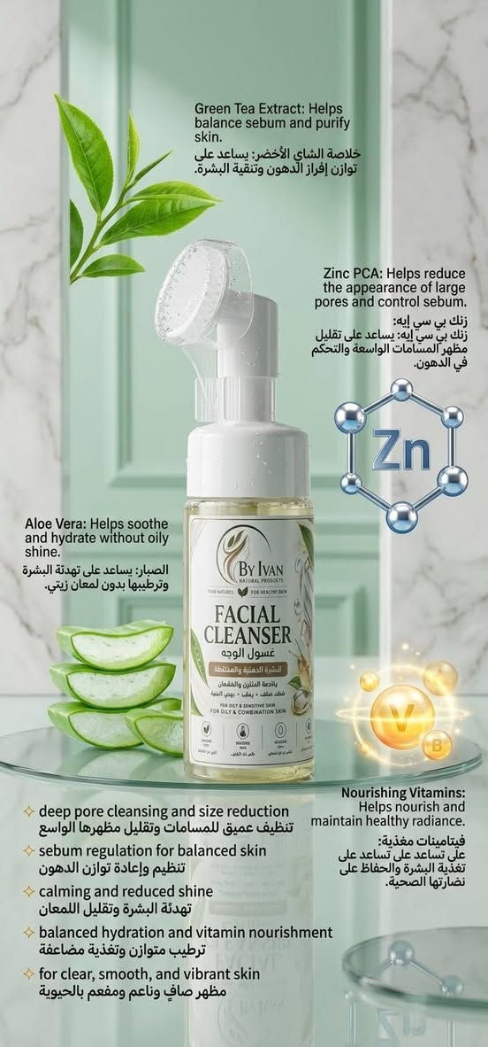 نزل الراتب؟ يعني حان وقت الدلع والعروض القوية من BY IVAN! 🤎

بمناسبة نزول الراتب، حضّرنالكم عروض كلش قوية ومميزة على منتجاتنا الجديدة 😍🔥

منتجات بتركيبات جديدة، ومكونات مميزة، حتى نوفر إلكم عناية متكاملة لبشرتكم وشعركم، وبأسعار وعروض ما تتعوّض! 🥹💚

🎁 اليوم نزلت الوجبة الأولى من العروض!
عروض مميزة على مجموعة من منتجات البشرة والشعر، وكل منتج مختار بعناية حتى تستمتعون بتجربة عناية مميزة 

👀 بس لحظة… باچر انتظرونا!
الوجبة الثانية راح تكون أقوى، وبيها مفاجآت حلوة على زبدات الشعر ومنتجات العناية بالشعر 😍🔥

📢 واللي بعدهم ما مجرّبين منتجاتنا، هسه فرصتكـم حتى تجرّبون وتكتشفون بنفسكم!

⏳ الكميات والأعداد محدودة جداً، والعروض لفترة محدودة، فلا تفوّتون الفرصة!

🛍️ راسلونا واحجزوا منتجاتكم قبل نفاد الكمية.

BY IVAN NATURAL PRODUCTS
جمالكِ يستحق عناية استثنائية 🤎🌿

#BY_IVAN #عروض_الراتب #عروض_قوية #عناية_بالبشرة #عناية_بالشعر #منتجات_طبيعية

نص مكتوب في الصور:
- عناية مركّزة من الجذور... لشعر أكثر كثافة وحيويّة
- تونر إنبات وكثافة الشعر والعناية بفروة الرأس
- Black Pepper Extract - عناية مركزة بالجذور
- Clove Extract - عناية نباتية بفروة
- Clove Extract
- Scalp Care - نظافة وانتعاش
- Scalp Care
- Hair Density - مظهر أكثر كثافة
- Hair Density
- BLACK PEPPER EXTRACT + CLOVE EXTRACT
- Green Tea Extract: Helps balance sebum and purify skin. خلاصة الشاى الأخضر: يساعد على توازن إفراز الدهون وتنقية البشرة. Zinc PCA: Helps reduce the appearance of large pores and control sebum. زنك بي سي إيه: زنك بي سي إيه: يساعد على تقليل مظهر المسامات الواسعة والتحكم في الدهون. Aloe Vera: Helps soothe and hydrate without oily shine. الصبار: يساعد على تهدئة البشرة وترطيبها بدون لمعان زيتي. Nourishing Vitamins: Helps nourish and maintain healthy radiance. فيتامينات مغذية: على تساعد على تغذية البشرة والحفاظ على نضارتها الصحية. deep pore cleansing and size reduction تنظيف عميق للمسامات وتقليل مظهرها الواسع sebum regulation for balanced skin تنظيم وإعادة توازن الدهون calming and reduced shine تهدئة البشرة وتقليل اللمعان balanced hydration and vitamin nourishment ترطيب متوازن وتغذية مضاعفة for clear, smooth, and vibrant skin مظهر صافٍ وناعم ومفعم بالحيوية
- رمّمي حاجز بشرتك... واستعيدي نضارتها الطبيعية كريم ترميم حاجز البشرة والترطيب العميق BEETROOT EXTRACT + CERAMIDES + NIACINAMIDE Ceramides - دعم دعم حاجز البشرة Niacinamide - توازن ونضارة Niacinamide (Vitamin B3) Deep Hydration - ترطيب عميق Beetroot Extract - تغذية وإشراقة يساعد على دعم ترميم حاجز البشرة الطبيعي وتقويته. يعزز ترطيب البشرة بعمق ويساعد على الحد من فقدان الرطوبة. يساعد على استعادة توازن البشرة وتقليل الشعور بالجفاف والشد. يساهم في تحسين مظهر البشرة الباهتة وتعزيز إشراقتها الطبيعية. يساعد على تحسين مظهر لون البشرة وملمسها لتبدو أكثر نعومة وتجانسًا. يمنح البشرة مظهرًا صحيًا ونضرا مع إحساس بالراحة والمرونة. 4K professional skincare photography
- تنظيف لطيف... وترطيب يلامس أعماق بشرتك غسول مصل الحلزون للبشرة الجافة والحساسة SNAIL MUCIN + VITAMIN B5 Snail Mucin - ترطيب ونعومة. Vitamin B5 ترطيب وتهدئة. Gentle Cleanse تنظيف لطيف للبشرة. تنظيف عميق ولطيف للمسام وإزالة الشوائب. ترطيب مكثف يساعد على تقليل الإحساس بالجفاف بالجفاف والشد. تهدئة البشرة الحساسة ومنحها شعورًا بالراحة. المساعدة على دعم حاجز البشرة الطبيعي والحفاظ على رطوبتها. بشرة أكثر نعومة ونضارة بمظهر صحي ومشرق.
- ميريدا... سر العناية بشعرك من الجذور سيروم مغذ لدعم كثافة الشعر وحيويته MERIDA HAIR GROWTH & DENSITY SERUM 12 NOURISHING OILS + HAIR VITAMINS قوة الزيوت الطبيعية - 12 Nourishing Oils نعومة وتغذية - Sweet Almond Oil ترطيب وعناية - Castor Oil عناية نباتية متكاملة - Sesame Oil عناية متكاملة لشعر الرأس واللحية تغذية وحيوية - Hair Vitamins