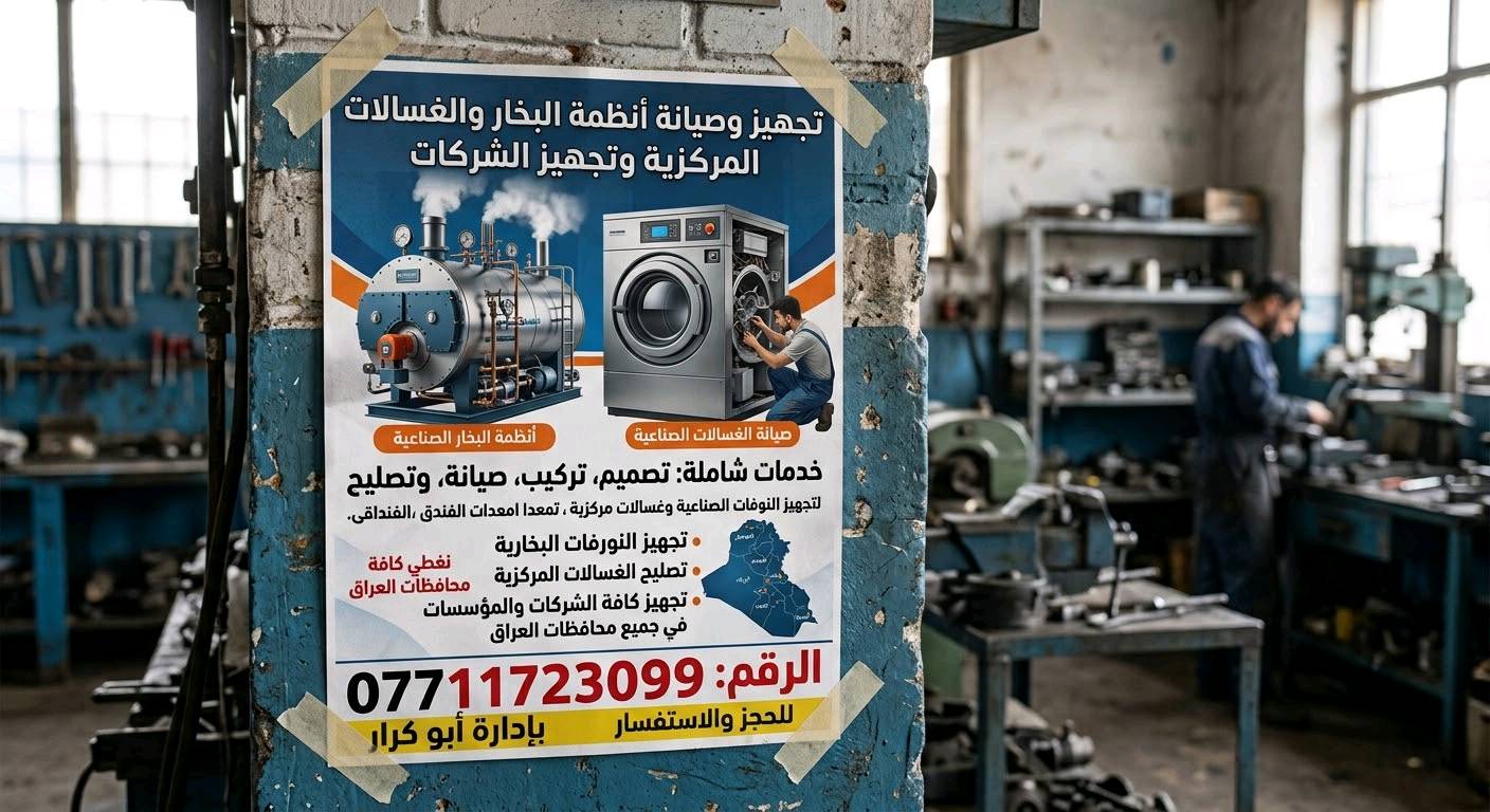 أجهزة بخار • غسالات مركزية • تركيب وصيانة
