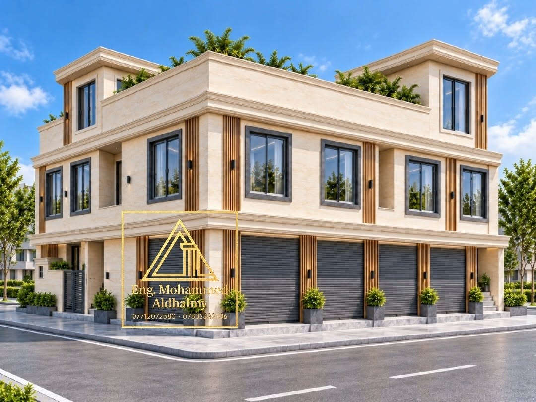 تصميم بناية • محلات وشقتين • ميسان