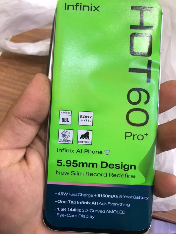 السلام عليكم هاتف جديد infinx hot 60 pro ذاكره 256 الرام 16 جايني هدية جديد غير مستعمل  لون تيتانيوم بل كارتونه رمز جديد غير مستعمل وضع شركه سعره ٣٠٠ ملحقاته كامله جديد غير مستعمل مكاني بغداد شارع فلسطين ***********
