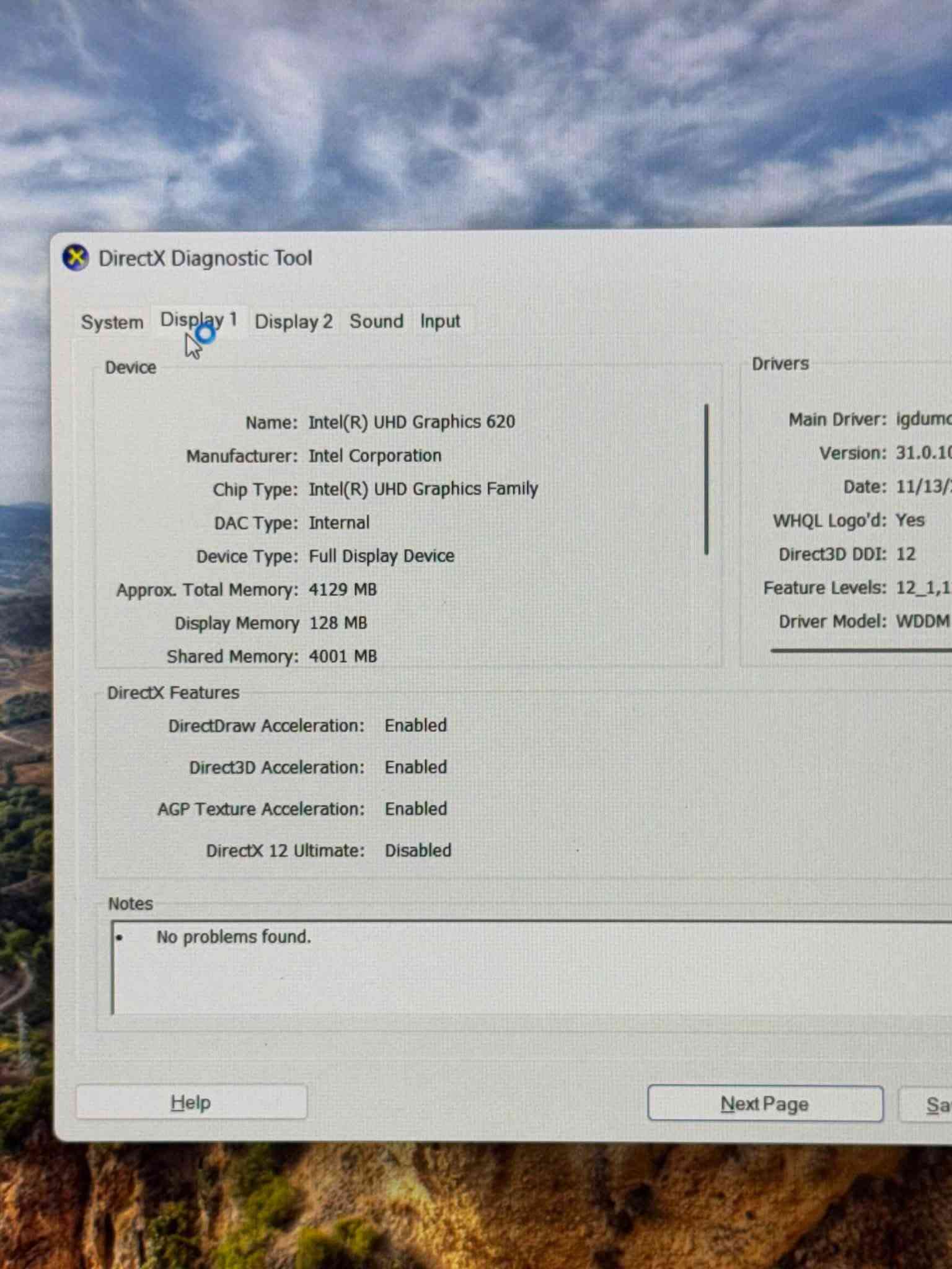 لابتوب للبيع توصيل موجود
DELL PRECISION 3540 ورك ستيشن فول مواصفات نضافة  للبرامج الهندسية والتصميم والالعاب 100% 
 المعالج كور اي سفن جيل ثامن 
رام 8 ddr4قابل للتطوير الى 32 كيكا 
هارد ssd nvme m.2 سريع جدا 256كيكا 
كارت شاشة خارجي AMD RADION PRO WX2100(2كيكا)
كارت داخلي انتل 4 كيكا
شاشة حجمها 15.6 ips فول اجدي الوانها واضحة كلش ونقية
نضافة ١٠٠ بالمية كلش معتني بيها واللابتوب كلشي تشغل ومنصب عليها اوتوكاد وفوتوشوب 
ملحقاتها  شاحنتها الاصليه موجوده 130w وجنطة
عنواني بغداد  وتوصيل موجود للمحافظات اكدر ارسلها بشركة توصيل 
السعر  450 الف
*********** واتساب

نص مكتوب في الصور:
- DirectX Diagnostic Tool System Display 1 Display 2 Sound Input This tool reports detailed information about the DirectX components and drivers installed on your system. If you know what area is causing the problem, click the appropriate tab above. Otherwise, you can use the "Next Page" visit each page in sequence. System Information Current Date/Time: Monday, May 25, 2026, 1:14:29 PM Computer Name: DESKTOP-AQKP67T Operating System: Windows 11 Pro 64-bit (10.0, Build 26200) Language: English (Regional Setting: English) System Manufacturer: Dell Inc. System Model: Precision 3540 BIOS: 1.6.5 Processor: Intel(R) Core(TM) i7-8665U CPU @ 1.90GHz (8 CPUs), ~2.1GHz Memory: 8192MB RAM Page file: 3346MB used, 6576MB available DirectX Version: DirectX 12 Check for WHQL digital signatures DxDiag 10.00.26100.8328 64-bit Unicode Copyright © Microsoft. Help Next Page Save All Information
- DirectX Diagnostic Tool System Display 1 Display 2 Sound Input Device Drivers Name: Intel(R) UHD Graphics 620 Main Driver: igdumc Manufacturer: Intel Corporation Version: 31.0.10 Chip Type: Intel(R) UHD Graphics Family Date: 11/13/2 DAC Type: Internal WHQL Logo'd: Yes Device Type: Full Display Device DirectX3D DDI: 12 Approx. Total Memory: 4129 MB Feature Levels: 12_1,1 Display Memory: 128 MB Driver Model: WDDM Shared Memory: 4001 MB DirectX Features DirectDraw Acceleration: Enabled Direct3D Acceleration: Enabled AGP Texture Acceleration: Enabled DirectX 12 Ultimate: Disabled Notes No problems found. Help Next Page Sa