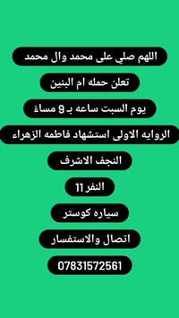 حملة ام البنين • النجف الاشرف • السبت ٩م