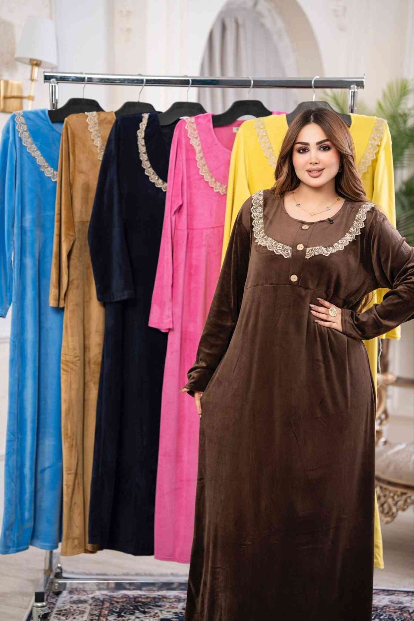 دشداشة نسائي • مخمل سوفت • مقاسات L XL XXL 3XL