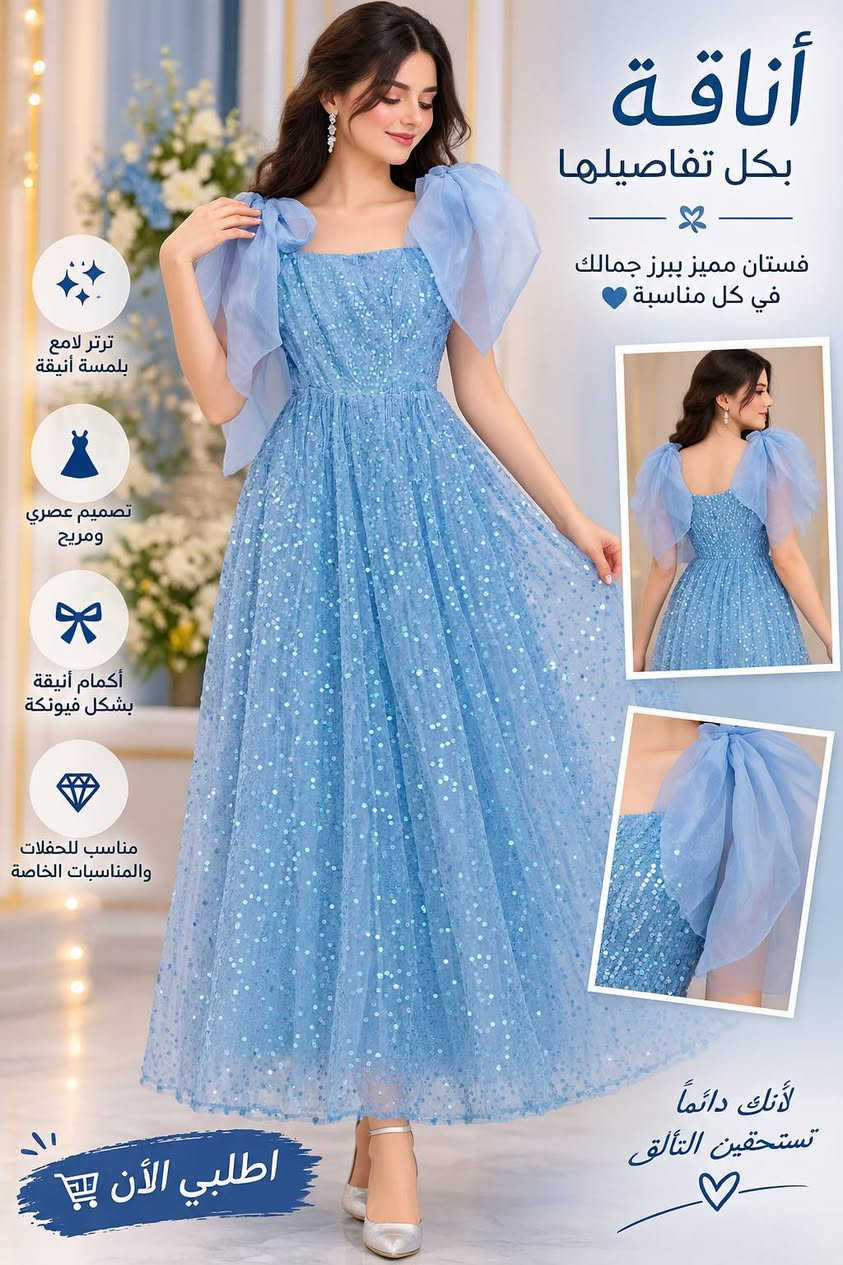 فستان سهرة • مقاس XL • ترتر