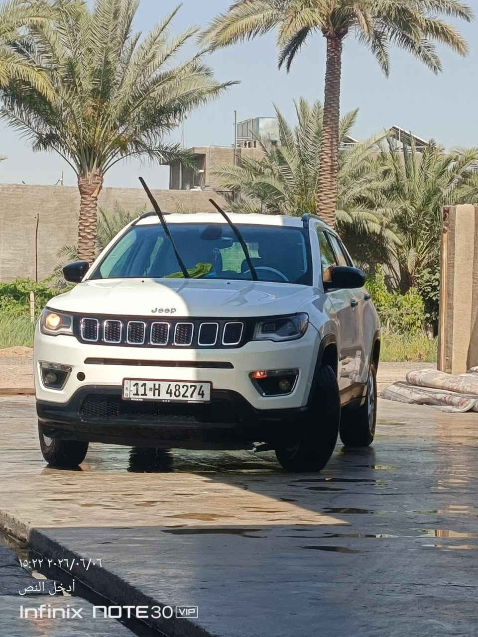 السلام عليكم للبيع جيب كومباس 2018 رقم بغداد مواصفات عاديه وارد امريكي  (تو ويل) ماشية 56مايل بيه حادث قطعه وحده سرقه بنيد  موضح بالصور  مكان السياره ديالى للتواصل *********** سعر السياره 105ورقه وبيه مجال قليل

نص مكتوب في الصور:
- 15:15 2026/06/06
- أدخل النص
- Infinix NOTE 30 VIP
- ١٥:٢٢ ٢٠٢٦/٠٦/٠٦
- ١٥:٢٢ ٢٠٢٦/٠٦/٠٦ أدخل النص Infinix NOTE 30 VIP
